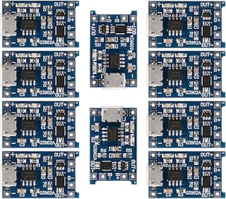 10 pcs Micro USB 5V 1A TP4056 18650 Lithium Battery Charger Module Charging Board with Protection Overcharge Over-Discharge Over-Current Functions 1A Li-ion