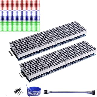 GeeekPi 2Pack MAX7219 8 x 32 Dot Matrix MCU 4 in 1 LED Display Module for Arduino Raspberry Pi (Red)