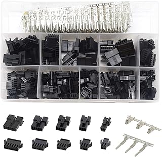 Yosawa 740 pcs 2.5mm Pitch 2 3 4 5 6 Pin JST SM Connector Male/Female Plug Housing and Dupont Male/Female Pin Header Crimp Terminal Connector Assortment Kit