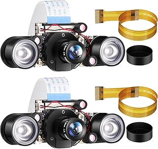 Weewooday 2 Sets for Camera 1080P Webcam 5MP OV5647 Sensor Day and Night Vision IR-Cut Video Focus Adjustment Compatible with Raspberry Pi RPi 4 3 B/B+ 2B 3A+ 2 1 Camera