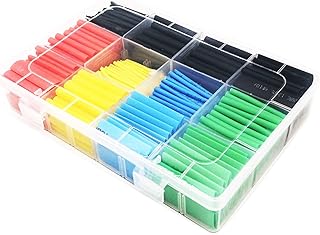 530 pcs Heat Shrink Tubing Kit,Waterproof Heat Shrink Tubes Wire Wrap,Self-Solder Wire Connectors,Multicolor Assortment Marine Grade Repair Wire Cable with Storage Case(5 Colors 12 Sizes)