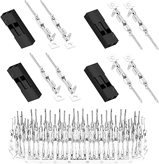 50 Sets / 150 Pieces for Dupont 2.54 mm Pitch 2-Pin Adapter Connector Male Housing Black Socket Terminal Compatible with Wires Cable 30-26 AWG Accessories, Header Crimp Pins Kit