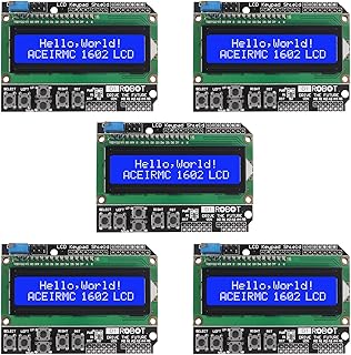 2pcs 1602 LCD Keypad Shield 1602 LCD Expansion Shield Board Blue Backlight 4.5-5.5V for Arduino R3 MEGA2560 Nano Due Duemilanove Robot (5pcs)