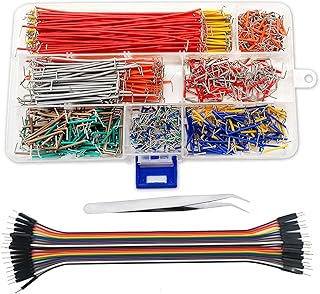 840 Pcs Breadboard Jumper Wire Cables for Arduino, 14 Values, 2 mm/0.08"-125 mm/4.92" U-Shape Magnetic Jumper Wires Assortment kit & 20Pcs 20cm/8 inch Length Dupont Cable Assorted Kit