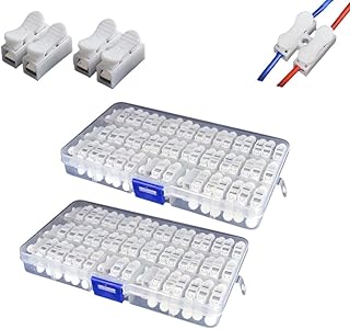 2023 New Push Quick Wire Cable Connector, 55 Pcs Boxed Wire Connector Kit, Spring Type Wire and Cable Connector White Terminal Block, Connectors for Home Lighting Appliances & Automotive Wiring (2PCS)