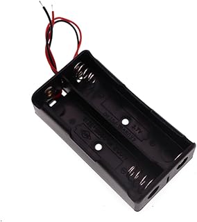 18650 Battery Box Holder 2/3/4 Lithium Battery Series and Parallel with Cable USB Power Interface Power Bank DC Solder-Free (with Wires, 2 Sections)