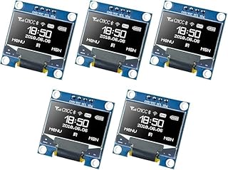5PCS 4 Pin 0.96 Inch OLED I2C IIC Display Module 128x64 Pixel Compatible with Nano Display Raspberry Pi 51 Msp420 Stim32 SCR(White)