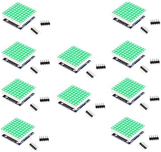 10PCS MAX7219 Green 8x8 Dot Matrix LED Display Module 5V MCU Control MAX7219 8 * 8 LED Dot Matrix DIY Kit