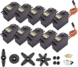 KLVN 2/4pcs 180 360 MG995 Metal Gear Servo Motor Servomotor Torque DIY RC Car Robot Helicopter Model Remote Control Aircraft(Half Metal - 360,2PCS)