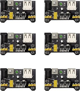 6PCS MB102 3.3V 5V Solderless Breadboard Power Supply Module DC 6.5-12V to 3.3V 5V Compatible Arduino