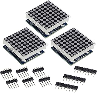3PCS MAX7219 8x8 LED Dot Matrix Display Module - 5V MCU Control with Cascading Support, 3.2cm DIY Kit for Arduino/Raspberry Pi Projects