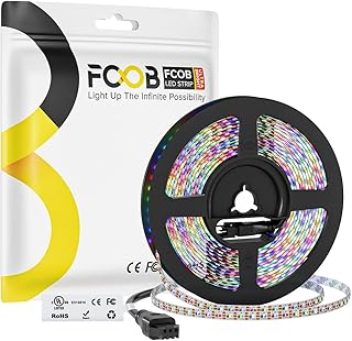 DC5V WS2812B Individually Addressable RGB LED Strip 16.4FT, 5MM Ultra-Thin 2020SMD Strips 160LEDs/m 800ICs Flexible Tape Lights for Bedroom Car Decor (No Controller/Adapter)