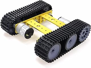 Premium Robot Tank Car Chassis Starter Kits, MiniTP100 Smart Metal Tracked Robotic Chassis Control Platform for Arduino RaspberryPie MicroBit DIY STEAM Science Teaching Education Experiment, Gold