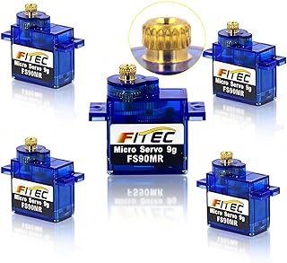 FEETECH FS90MR 360 Degree Micro Servo 9g, Small Metal Gear Continuous Rotation Servo Motor MG90 Mini Servos for Arduino RC Helicopter Airplane Car Robot Controls