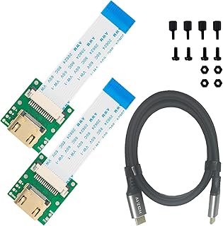 Raspberry CSI to HDMI Cable Extension Module with one 0.5m HDMI Wire and Four 15pin 50mm/100mm FPC Cable for Raspberry Pi Camera V3/V1/V2/HQ (Pack of 2, 1 Set)