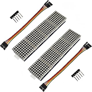 2PCS MAX7219 32x8 Dot Matrix LED Display Module 4 in 1 Common Cathode MCU Control Display Blue + 5Pin Wire Compatible with Arduino