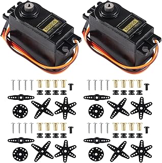 MG995 55G Micro Servo Motor Metal Geared Motor Kit for RC Car Robot Helicopter,180 Degree Digital Robot 20KG servo 2Pcs