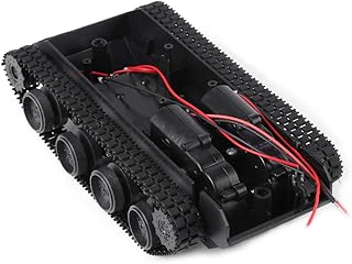 Tracked Robot Chassis, Lightweight Shock Absorbed Plastic Tank Chassis DIY Kit with 130 Motor 3V to 7V, Smart Robot Tank Rubber Tracks