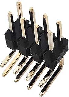 2.54mm Right Angle 2 * 3/4/5/6/8/10/40P Double Row R1 B6mm 0.1" Gold High Temp Reflow Male Brass Pin Header Strip PCB RA Connector(2x3P 100pcs)