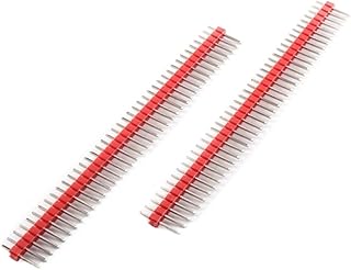 10PCS 40 Pin Breakable Pin Header 2.54mm Single Row Male Header Connector Kit PCB Pin Strip Black White Red Green(Red)