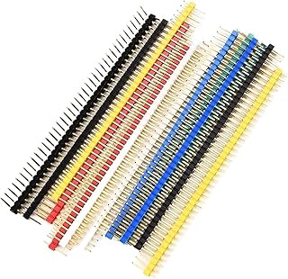 10pcs 40 Pin 1x40 Single Row Male 2.54 Breakable Pin Header Connector Strip(White)