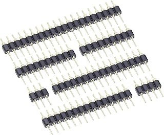 2.54MM Pitch Single Row Male SMD Straight Needle Round Hole Pin Header Copper Foot 1 * 2p 3p 4p 5p 6p 7p 8p 10p 40pin Connector(20PCS,7Pin)