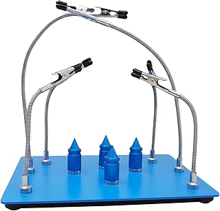 Magnetic Helping Hands Soldering Station with 6 Flexible Arms & PCB Holders, Third Hand Tool for Soldering Iron Kit, PCB Assembly, Electronic Repair, Soldering Tools & Precision Alligator Clips
