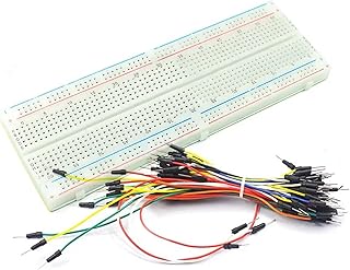 MB102 Breadboard Kit 400/830 Points Prototype Board 65 Jumper Wires U-Shaped Solderless Breadboard Jumper Cables(830 Tie and 65PCS)