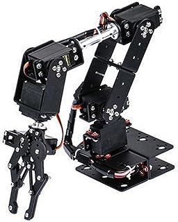 6DOF Mechanical Arm Claw Kit, Robot Manipulator with 6 Servo Motors for Education, Aluminum Plate and Cup Bearings