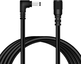 Fancasee 18AWG DC Power Extension Cable, 5.5mm x 2.1mm Right Angle Male to Female Barrel Plug Jack Power Supply Adapter 5.5x2.1mm Extension Cord for CCTV Surveillance Security Camera LED Strip, 10FT