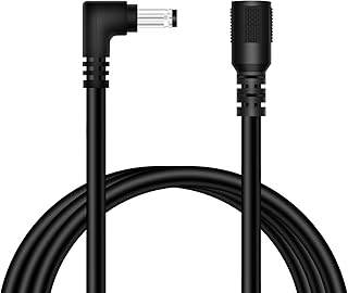 Fancasee 18AWG DC Power Extension Cable, 5.5mm x 2.1mm Right Angle Male to Female Barrel Plug Jack Power Supply Adapter 5.5x2.1mm Extension Cord for CCTV Surveillance Security Camera LED Strip, 6FT
