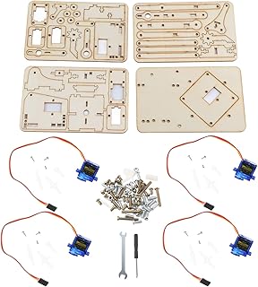 Robot Arm Kit DIY 4 DOF Wooden Mechanical Arm with Sg90 Servos for Robotics Projects STEM Education SNAM1500