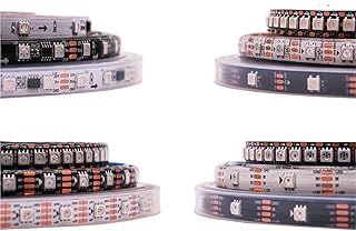WS2812B WS2811 WS2813 WS2815 Pixel Smart 5050 RGB LED Strip Light WS2812 Individually Addressable 30/60/144Leds/m Tape DC5V/12V(Black PCB,DC5V WS2812B_1M 60 IP65)
