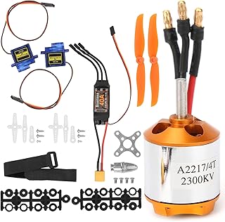 RC Remote Control Aircraft Accessories Set, 2217 KV2300 Motor with 6035 Propeller, SG90 9G Servo and 40A XT60 ESC, Complete Kit for DIY RC Fixed Wing Plane