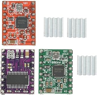 A4988/DRV8825 Module CNC 3D Printer Parts Accessory Reprap pololu Stepper Motor Driver Module with Heatsink for ramps 1.4 Proactive(A4988 Green)