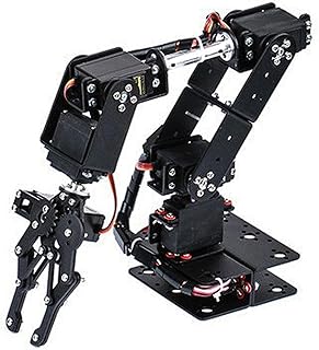 6DOF Robot Arm, 6 Axis Manipulator with 6 Servo Motors for Industrial Robot Parts, Aluminum Plate Bracket and Cup Bearings, for College Teaching DIY Production