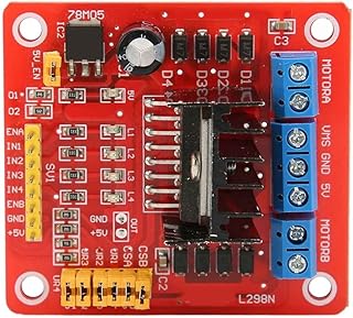 L298N Dual H Bridge Motor Driver Module – Stepper & DC Motor Controller Board with 2A/Bridge, 5V-35V Range for Robotics Application