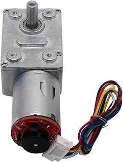 DC Worm Gear Encoder Motor Self-Locking High Speed Engine Low RPM Right Angle Gearbox Reducer(Motor and Bracket,23R-6V)