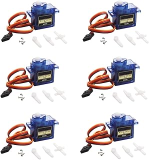 6Pcs SG90 9g Micro Servos Motor Kit for Arduino Projects,RC Car Robot Helicopter Airplane Controls Boat, Mini Servo Applications