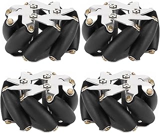 4pcs 48mm Steel Mecanum Wheels Set with TPR Rollers, Left and Right Omni Directional Wheels for Robot Car 14209, Load Capacity 3kg, Durable RC Car Accessory for Precise Multi - ANG