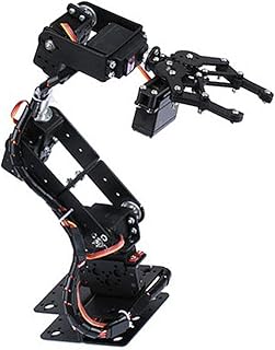 Hyuduo 6DOF Robotic Arm Kit, 6 Axis DIY Mechanical Arm with Claw Gripper Aluminum Alloy Frame for STEM Education and Programming Practice