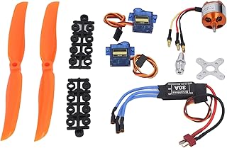 RC Plane Accessories Kit, 1400KV Brushless Motor, 30A ESC, SG90 Servos for RC Airplanes and Drones