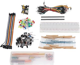 Electronics Component Assortment Fun Kit with 830 Tie Points Breadboard, Miniaturization PCB, Suitable for R3/STM32, for BeginnersProfessionals