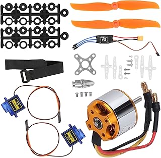 Alomejor RC 2212 1400KV Motor+8060 Propeller+9G Servo+30A XT60 ESC Kit RC Helicopter Accessory for Remote Control Helicopter Model Airplane Aeromodelling