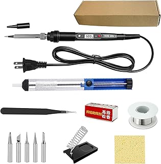 80W Soldering Iron Kit, Ceramic Heating Adjustable Temperature 180-480C with Digital Display and Fast Heating, for DIY Home Electronics Repair (US Plug 110V)