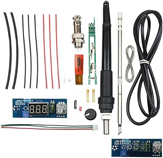 LED Digital Display Soldering Iron Station with T12-K Tip, Adjustable Temperature Control, Compact DIY Kit for Electronics Repair and PCB Work, Includes Silicone Wire and PCB Stand(green)