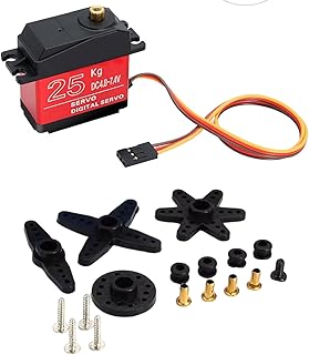 25KG Digitals Servo Motor, Metal Gear for Use in Aircraft, Boats and Robotics Servo Motor
