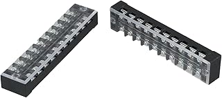 TB-2510 600V 25A Dual-Row Screw Terminal Block, 10-Position Barrier Strip for Wire Connection, 0.5–2.5 mm², Polycarbonate Housing, 140×30×20 mm