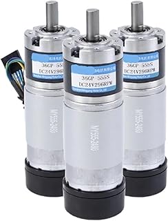 1PCS 36MM 100KG DC Reduction Motor 12V 24V 36-555B Planetary Gear Encoder with Rear Cover, Large Torque Speed Regulation, Small Motor(11rpm,8mm 12V)