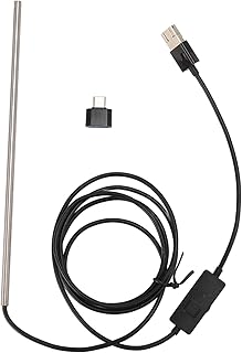 Yunseity Industrial Borescope, USB Endoscope Camera 720P HD with 6 LED Lights and IP67 Water Proof Probe, 1.5m Semi Snake Camera for Automotive Repair Pipe Inspection (5.0MM)
